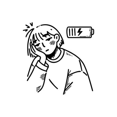 Düşük pil sembolü ile yorgun hissediyorum