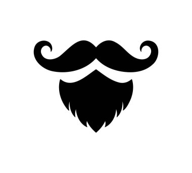 Siyah siluet stil sakal ve bıyık tasarımı Babalar Günü ya da erkekler günü kutlaması için mükemmel.