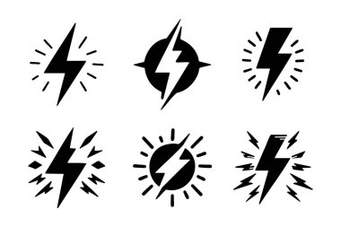 Siyah Yıldırım Simgeleri Koleksiyonu