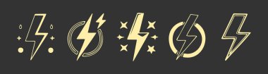 Biçimlendirilmiş yıldırım simgeleri koleksiyonu
