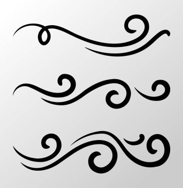 Zarif Rüzgar Girdabı ve Dekoratif Kıvrımlı Çizgiler