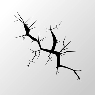 Hasar Dokuları ve Kırık Tasarım İçin Gerçekçi Vektör Duvarı Çatlak Elementi