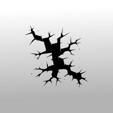 Hasar Dokuları ve Kırık Tasarım İçin Gerçekçi Vektör Duvarı Çatlak Elementi