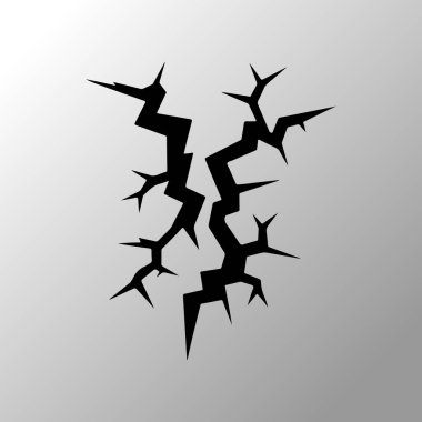 Hasar Dokuları ve Kırık Tasarım İçin Gerçekçi Vektör Duvarı Çatlak Elementi