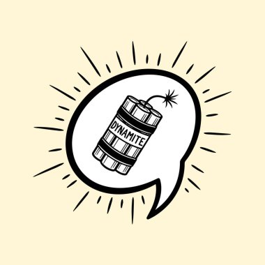 Patlayıcı Dinamit Konuşma Kabarcığı Çizgili Çizgi Roman Biçimi