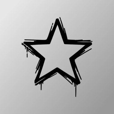 Gri Arkaplanda Boya Sıçrayan Grunge Yıldızı