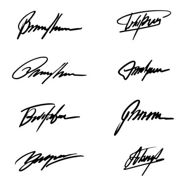 Soyut İmza Logo Vektörü Tasarım Konsepti