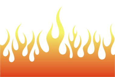 Turuncu ve sarı alev şekilli parlak alevli kenar arkaplanı