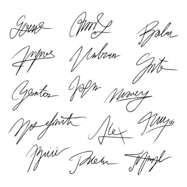 Authentic Hand Written Signature Collection Script Lettering Style for Business or Personal Use
