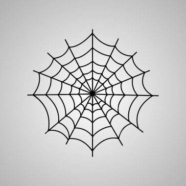 Spider web illustration with symmetrical decoration and spooky design