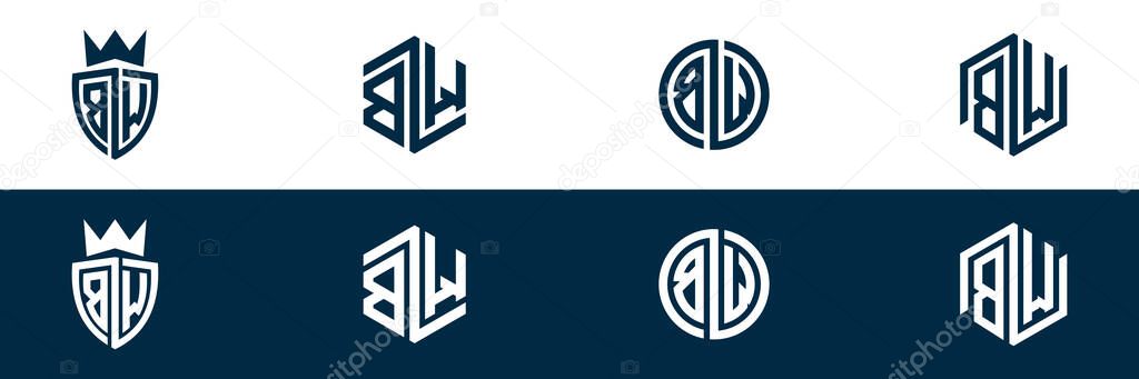 Typography BW letter logo design