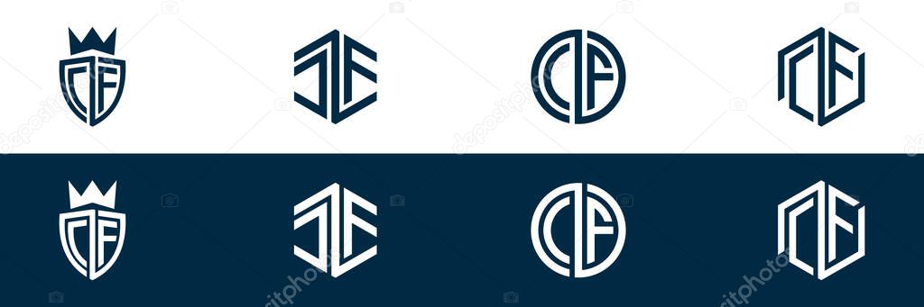 Typography CF letter logo design