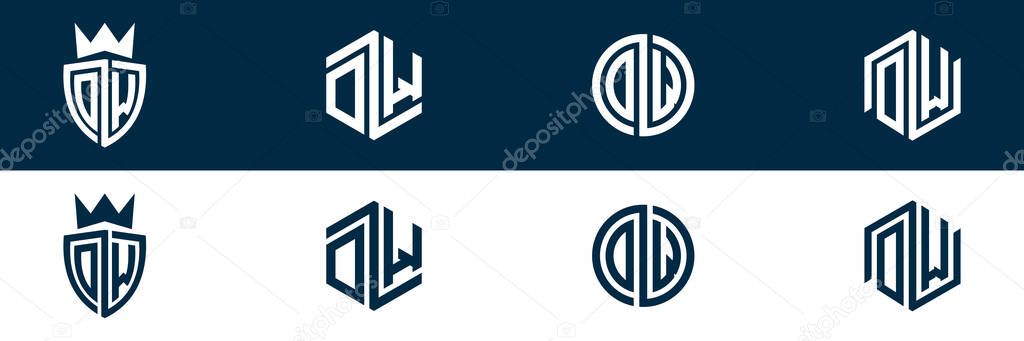 Typography DW letter logo design