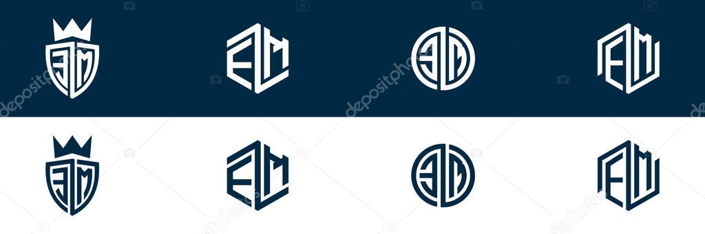 Typography EM letter logo design