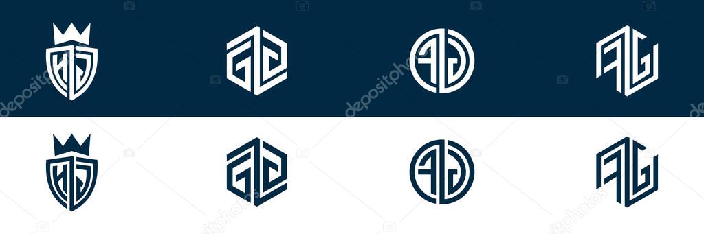 Trendy FG GF letter logo design