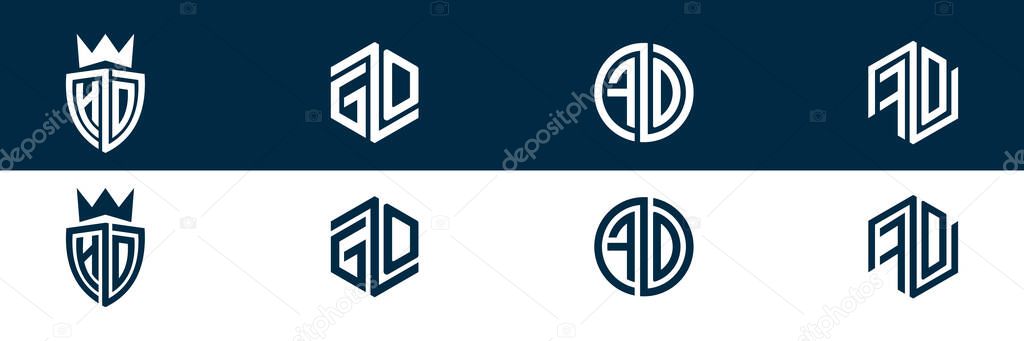 Trendy FO OF letter logo design