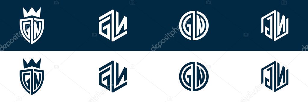 Typography letter GN NG logo design