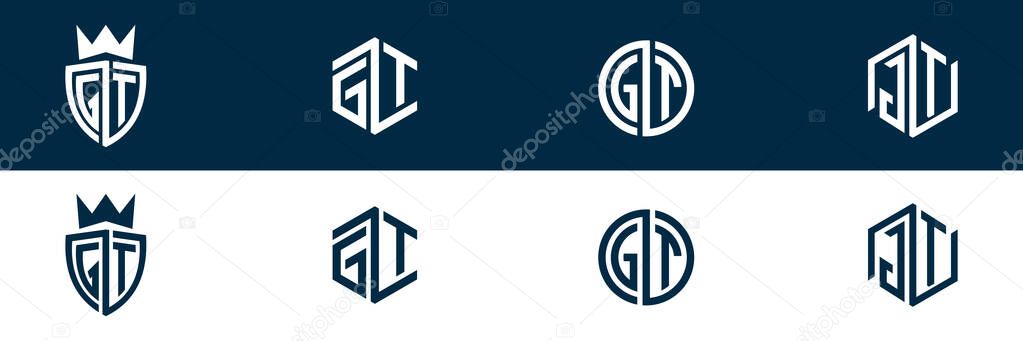 Typography letter GT TG logo design