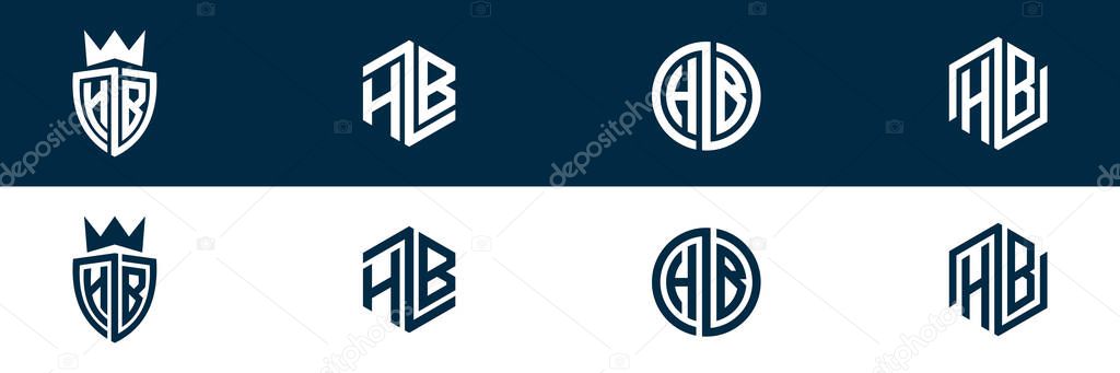 Typography letter HB BH logo design