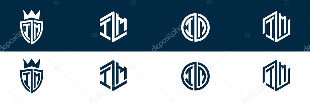 Typography IM MI letter logo design