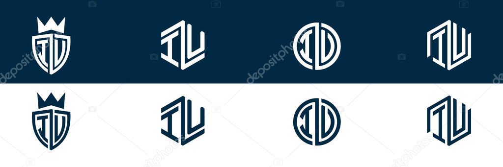 Typography IV VI letter logo design