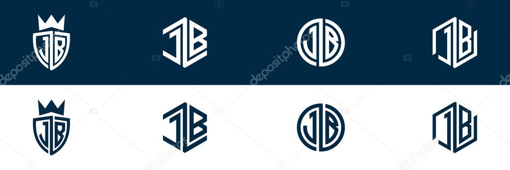 Typography JB BJ letter logo design