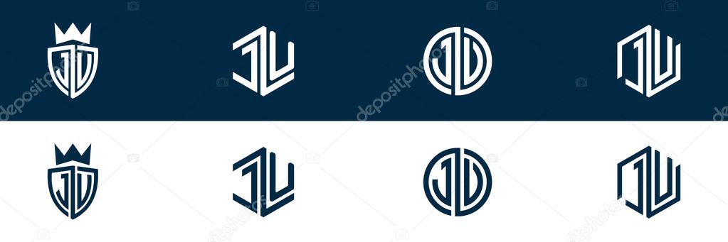 Typography JV VJ letter logo design