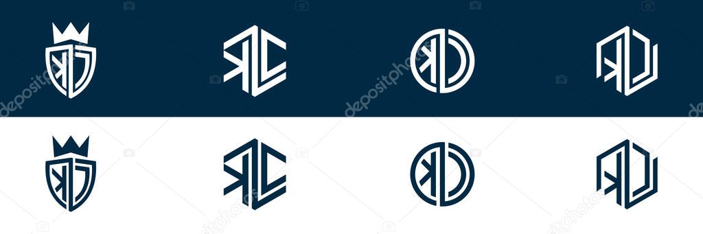 Trendy KC CK letter logo design
