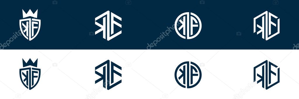 Trendy KF FK letter logo design