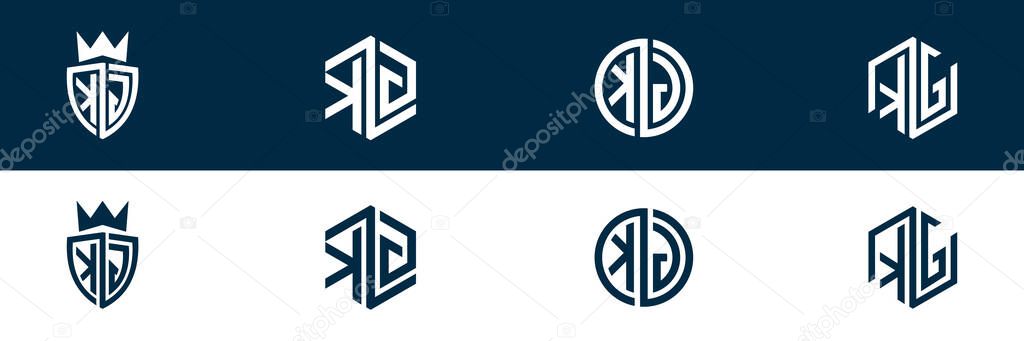 Trendy KG GK letter logo design