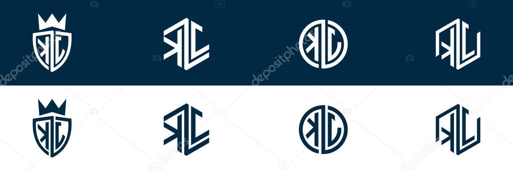 Trendy KJ JK letter logo design