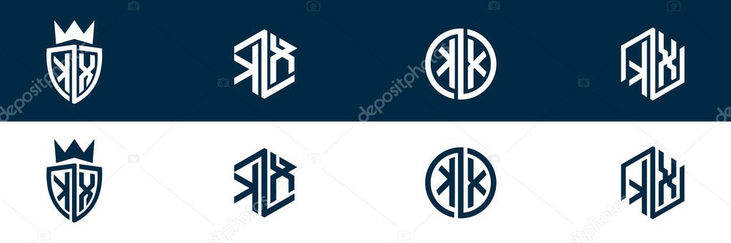 Trendy KX XK letter logo design