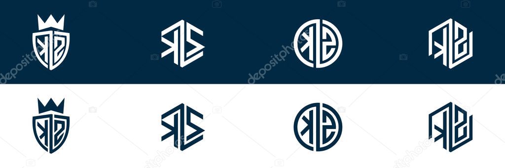 Trendy KM MK letter logo design