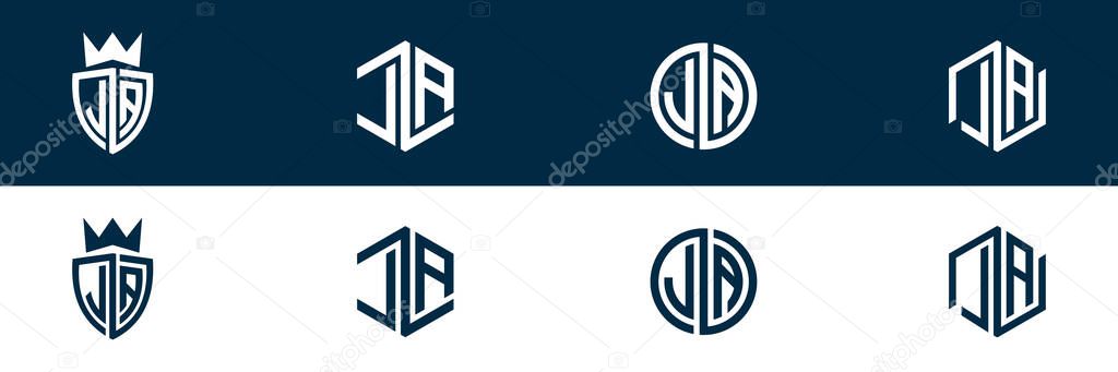 Modern letter LA AL logo design