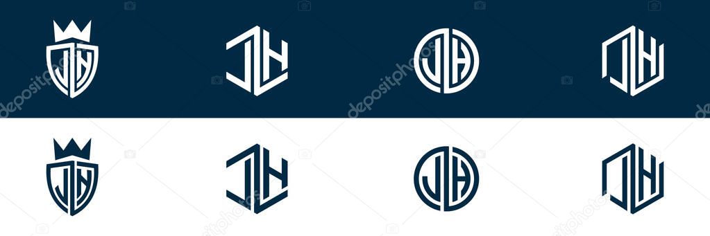 Modern letter LH HL logo design
