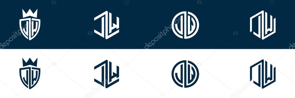 Modern letter LW WL logo design
