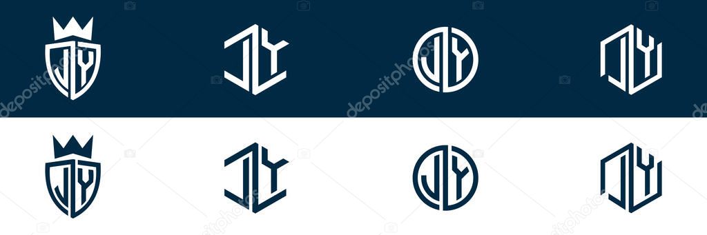 Modern letter LY YL logo design
