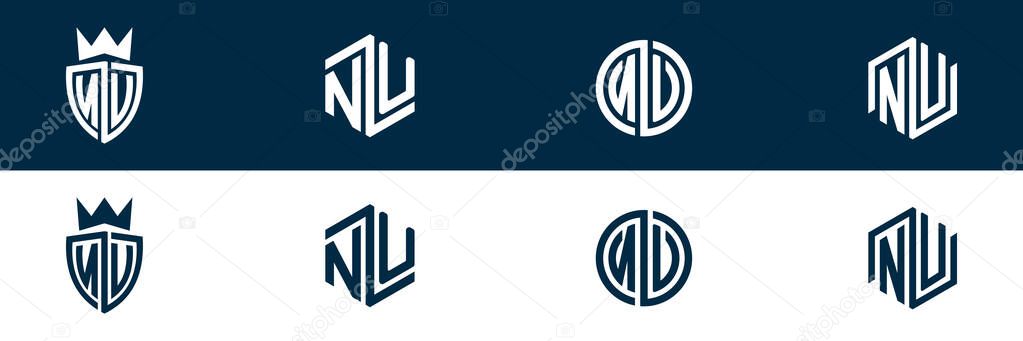 NV VN letter logo set design