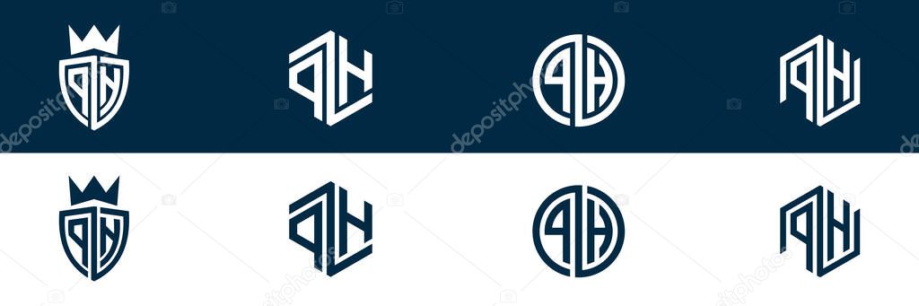 PH HP letter logo design set