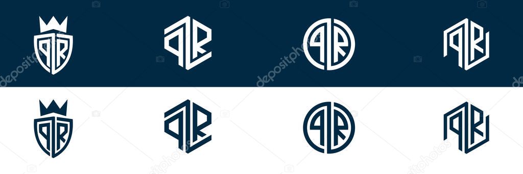PR RP Trendy letter logo design