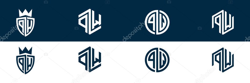 PW WP Trendy letter logo design