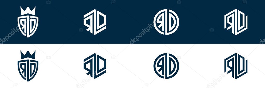RD DR letter logo set design