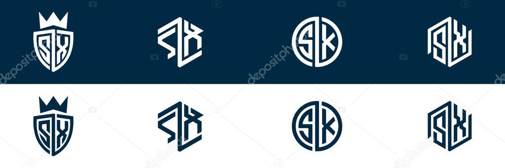 SX XS letter logo set design