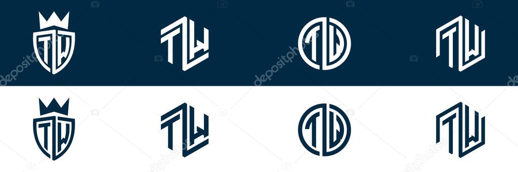 TW WT letter modern logo design