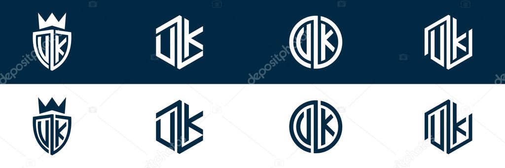 Typography letter UK KU letter logo design