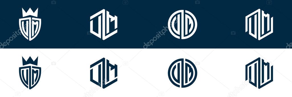 Typography letter UM MU letter logo design