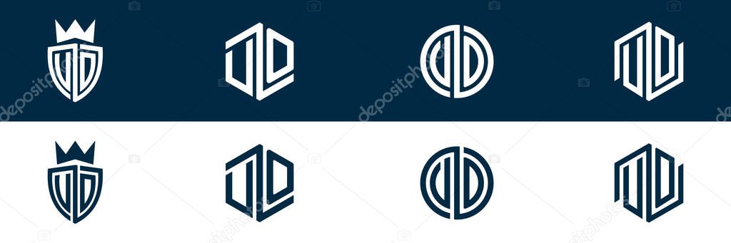 Typography letter UO OU letter logo design