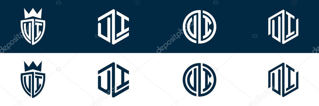 Typography letter VI IV letter logo design