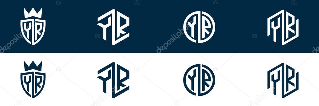 YR RY letter logo set design