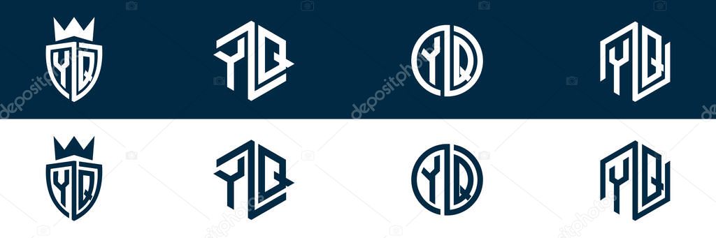 YQ QY letter logo set design